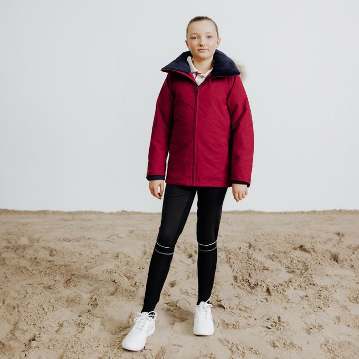 Produktbild Fouganza Kids' Waterproof and Warm Horse Riding Jacket 500 - Purple/Cherry (146)