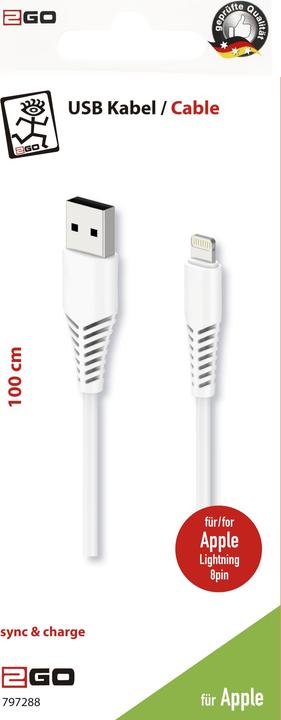 Productafbeelding 2GO 797288 USB kabel USB B Lightning (1 m)