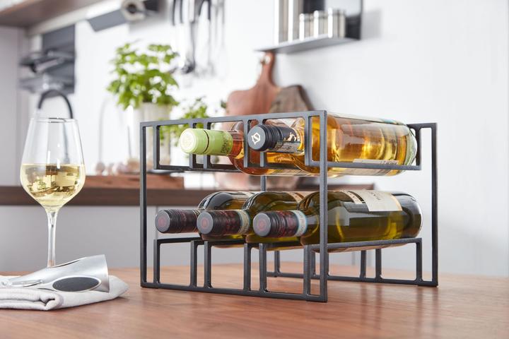 Produktbild FineBuy Weinflaschenhalter FB82257 Metall Schwarz (6 Fl.)