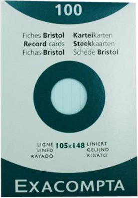 Image du produit Exacompta Fiches lignées bleues, 100 (A6, 205 g/m², 100 x)