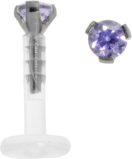 Bijouteria Piercing für Lippe/Tragus (Bioplast, Titan, Kristall)