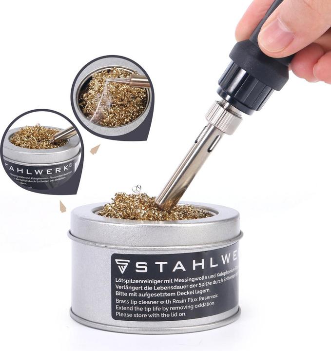 Produktbild Stahlwerk Lötzubehör Set mit Lötkolbenspitzen-Reiniger, Lötpaste & Lötpaste (Lötkolben)