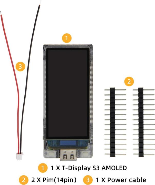 Image du produit Lilygo AMOLED T-Display-S3 ESP32-S3 avec écran de 1,9 pouce