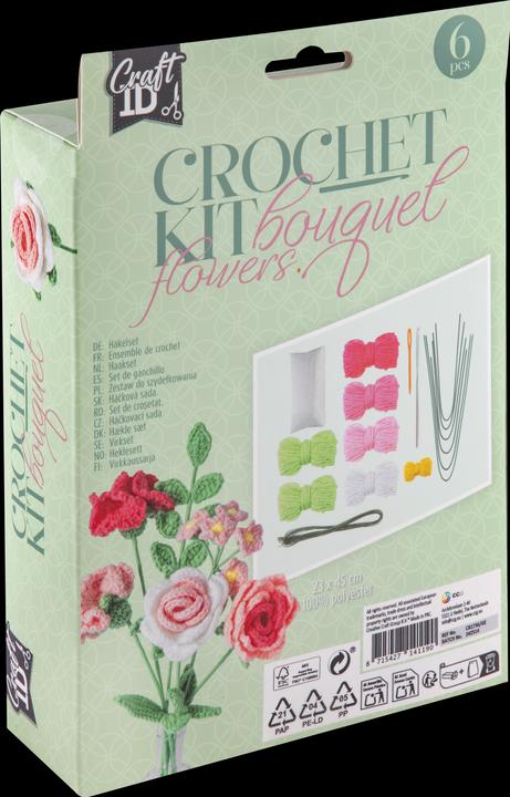 Produktbild Default Häkelset Blumen Blumenstrauss Rosa 16x5.5x21Cm