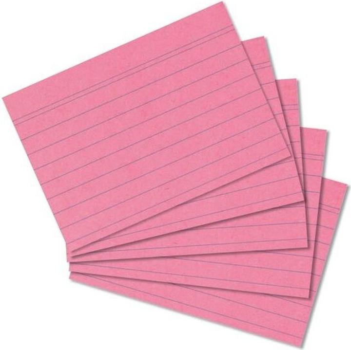 Actual product image Herlitz Index cards, DIN A8, ruled, pink (A8, 170 g/m², 100 x)