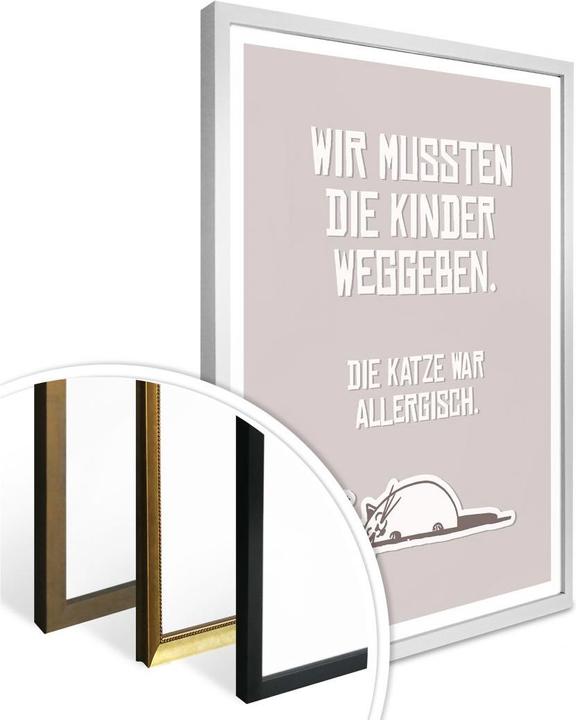 Produktbild Trenddeko Wir mussten die Kinder weggeben - Katze (24 x 30 cm)