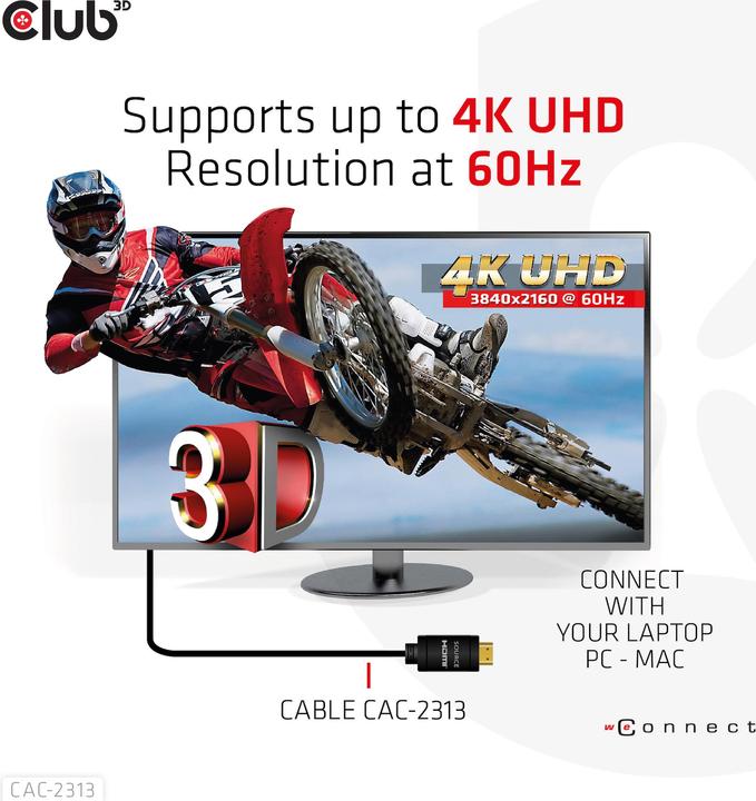 Image du produit Club 3D HDMI (type A) - HDMI (type A) (10 m, HDMI)