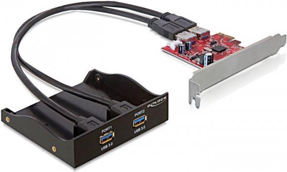 Actual product image Delock USB 3.0 Front Panel, 2-Port, incl. PCI Express Card