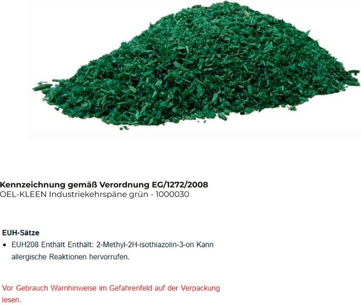 Image du produit Oelkleen Copeaux de balayage industriels verts 25 kg