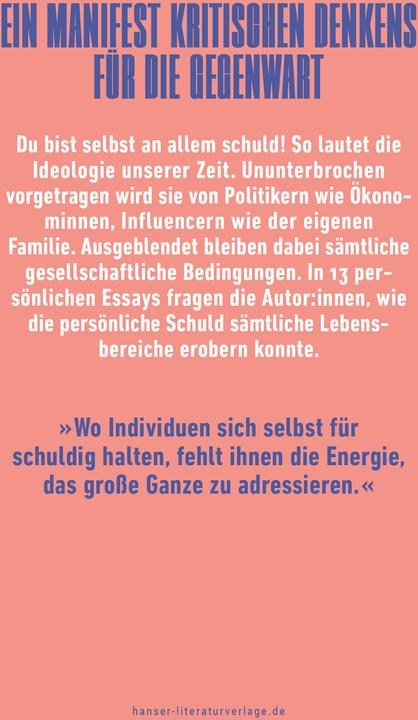 Produktbild Selbst schuld! (Deutsch, Wolfgang M Schmitt, Ann-Kristin Tlusty, 2024)