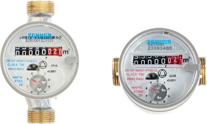 Produktbild Einstrahl Wohnung Wasserzähler für Warmwasser QN 1,5/ R 1/2"/ 80 mm