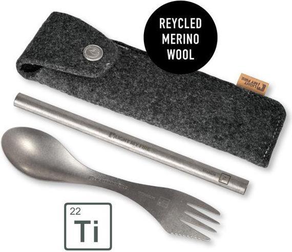 Actual product image Light my Fire LMF Spork'n Straw Kit Titanium w. Woolcase