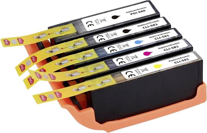 Actual product image Renkforce Ink combination pack replaces Canon PGI-580 PGBK + CLI-581 BKCMY (2078C005) (M, FC, C, Y)