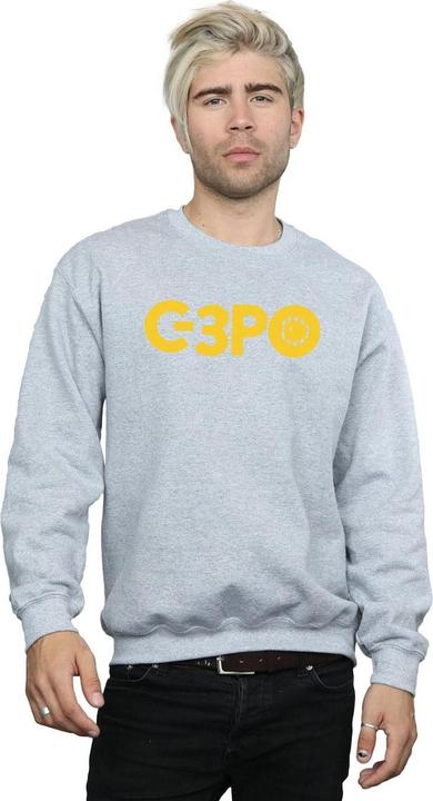 Actual product image Star Wars Mens The Rise Of Skywalker C-3PO Text Logo Sweatshirt (4XL)