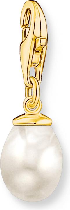 Thomas Sabo Charm-Anhänger Weisse Perle Vergoldet (925er Silber)