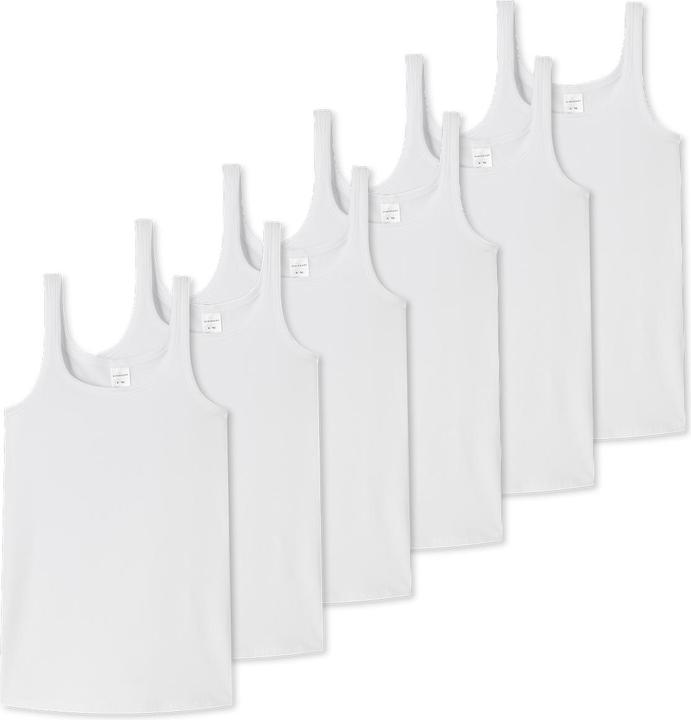 Immagine prodotto Schiesser Confezione di 6 magliette / canottiere in cotone biologico 95/5 per ragazze adolescenti (164)