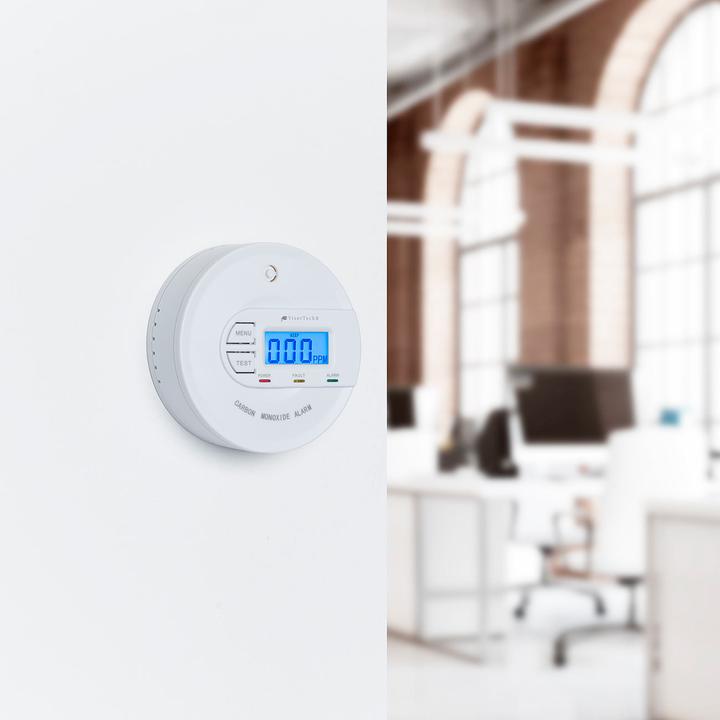 Actual product image VisorTech Set of 2 carbon monoxide detectors, 10-year sensor, display, EN 50291