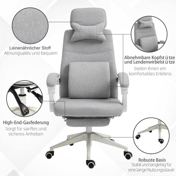 Image du produit Vinsetto Siège de travail avec repose-pieds