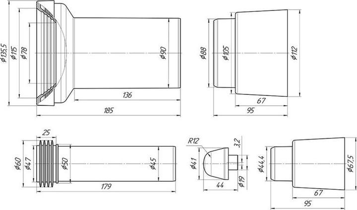 Productafbeelding Ani Plast Onderdelen Set Voor Inbouwtoilet