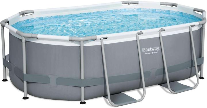 Bestway Steel Pro MAX Frame Pool Set mit Filterpumpe 305 x 200 x 84 cm, oval (305 x 200 x 84 cm)