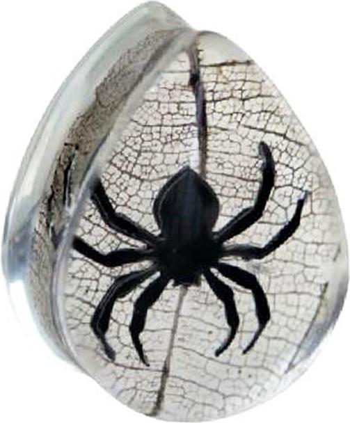 Produktbild Star Piercing Flared Plug Tropfen Spinne Epoxy transparent (Organisch, ohne Messing)