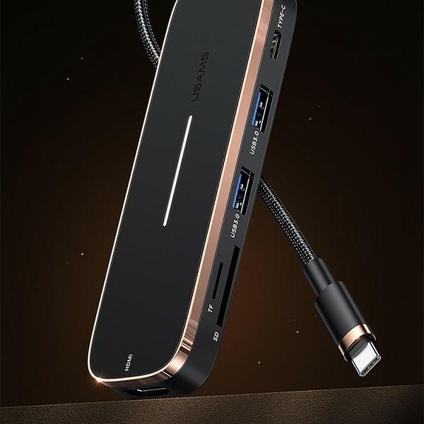 Actual product image Usams SJ575HUB01 (USB-C, 6 Ports)