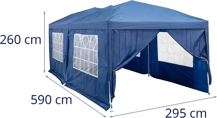 Produktbild Uniprodo Faltpavillon 2,95 x 5,9 m Oxford-Gewebe wasserfest Partyzelt Gartenpavillon (590 cm, 295 cm)