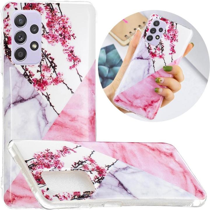 Actual product image Cover-Discount Galaxy A52 - Soft Silicone Rubber Case Flower Marble (Samsung Galaxy A52, Samsung Galaxy A52 5G, Samsung Galaxy A52s 5G)