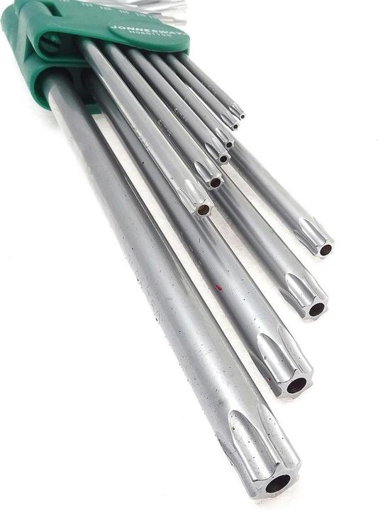 Produktbild Jonnesway TORX-Schlüsselsatz mit Loch, extra lang, Grösse T9-T50, 10-teilig
