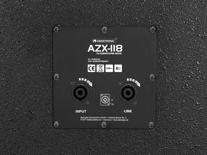 Produktbild Omnitronic AZX-118 PA-Subwoofer 450W (Subwoofer passiv)