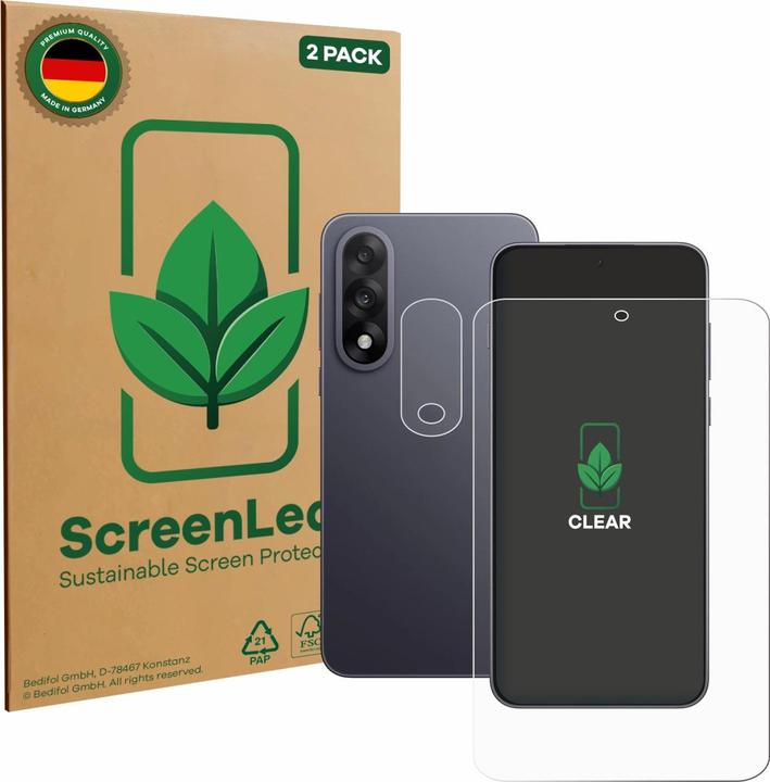 Immagine prodotto ScreenLeaf Pellicola protettiva, Proteggi Schermo Sostenibili, Clear, Antigraffio (2 Pezzo/i, OnePlus Nord 5G)