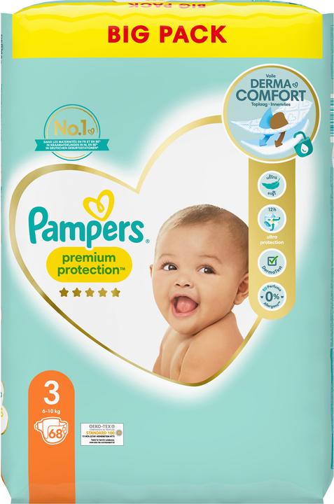 Actual product image Pampers Premium Protection (Size 3, Pack, 68 Piece)