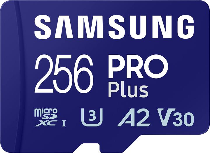 Actual product image Samsung PRO Plus (256 GB, microSDXC, U3, UHS-I)