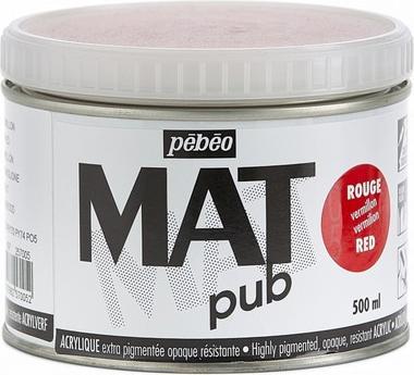 Actual product image Pebeo Acrylic Mat Pub (Vermilion dark, 500 ml)