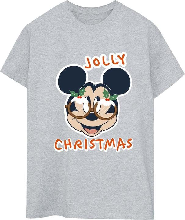 Disney Mickey Mouse Jolly Christmas Glasses TShirt (4XL)