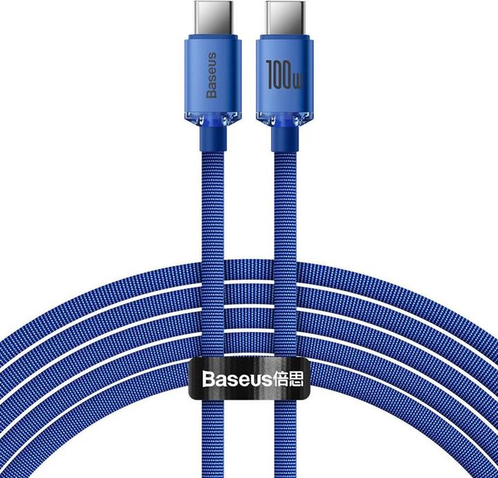 Productafbeelding Baseus Crystal Shine Series Snel Opladen Datakabel Type-C naar Type-C 100W 2m Blauw (2 m, USB 2.0, 100 W)