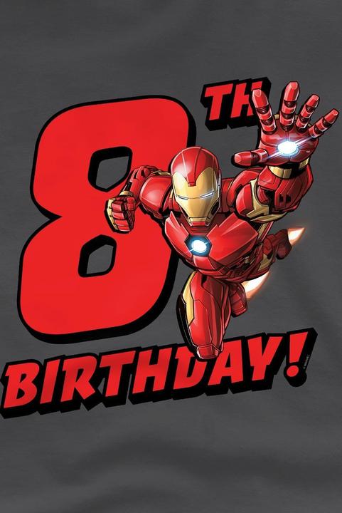 Immagine prodotto Iron Man Maglietta 8° Compleanno Bambini (140)