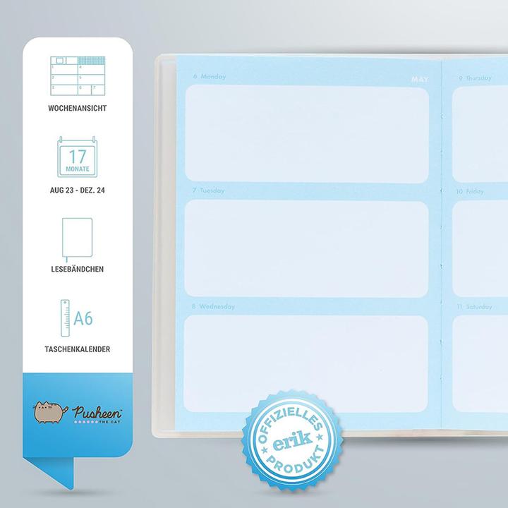 Produktbild Grupo Erik PUSHEEN - Agenda Pocket 2023/2024 - 17 Mois - UK (A6, Harter Einband, Englisch)