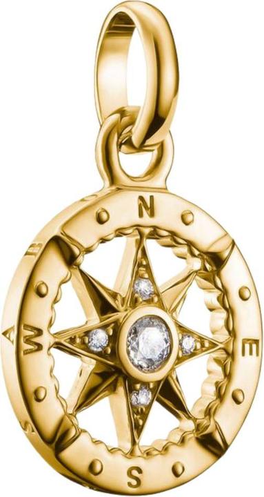 Immagine prodotto Thomas Sabo Charm-Anhänger Kompass mit Steinen Connect vergoldet (Argento)