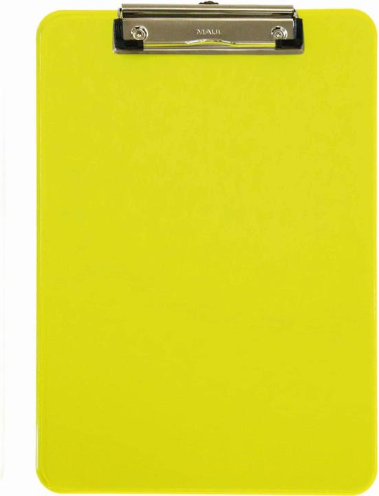 Image du produit Maul Planchette à pince fluo, DIN A4, jaune transparent en plastique, pince plate nickelée (22,6 x 31,8 cm)