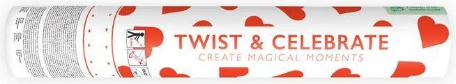 Productafbeelding Partydeco Confetti kanon met hartjes rood