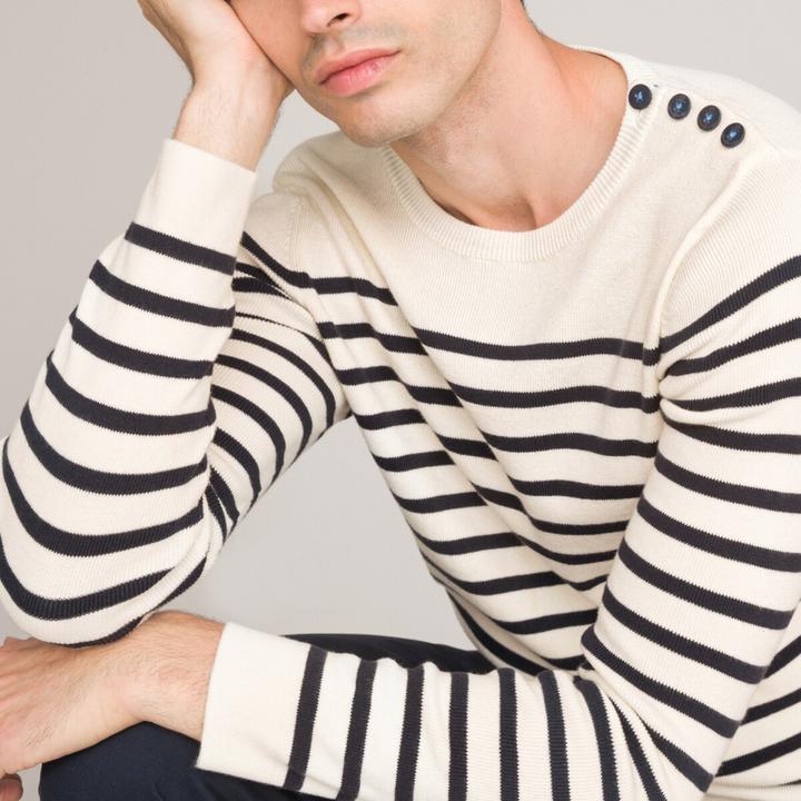 Produktbild La Redoute Collections Matrosenpullover aus Bio-Baumwolle (L)