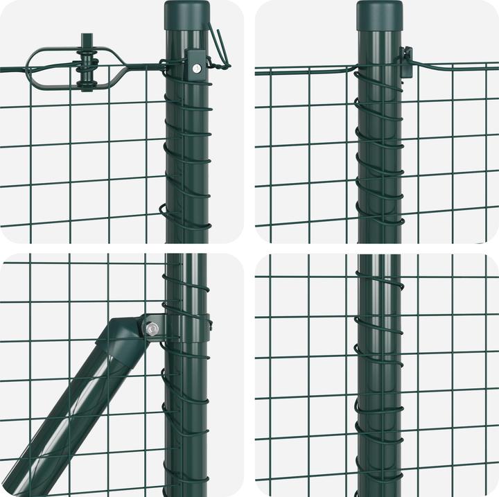 Produktbild VidaXL Zaunpfosten Set Set mit 2 Grün Metall mit Kunststoffbeschichtung