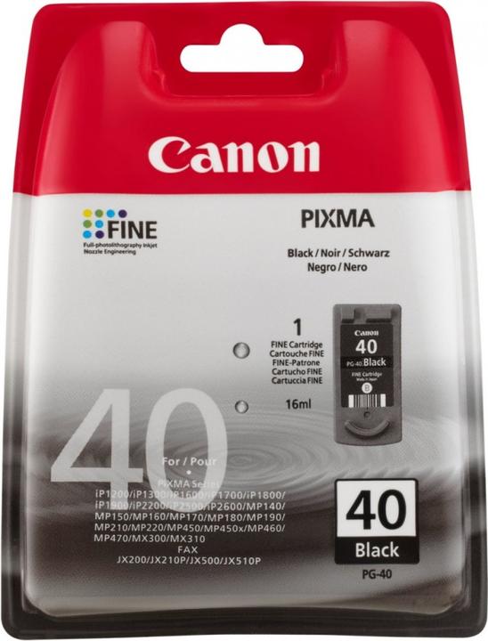 Actual product image Canon PG-40 BLACK INK 0615B001 (FC)