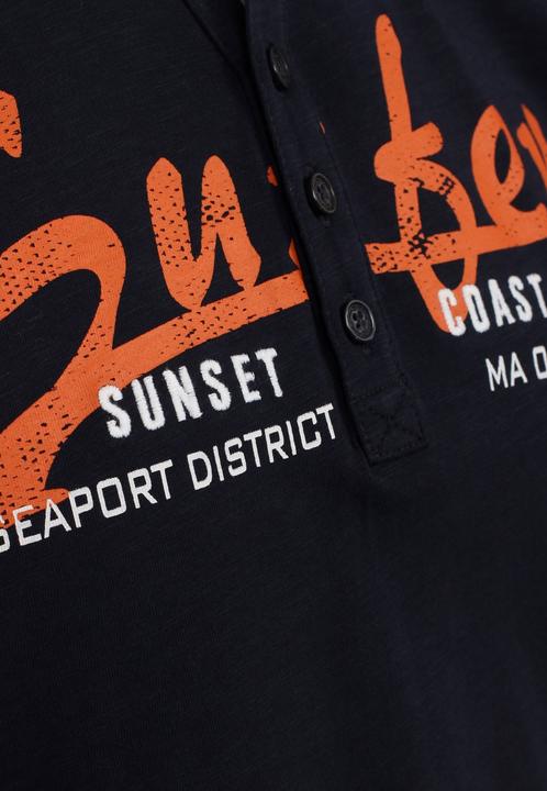 Actual product image Casa Moda T-Shirt Kurzarm-Henley-Shirt mit Print und Stickerei (XL)