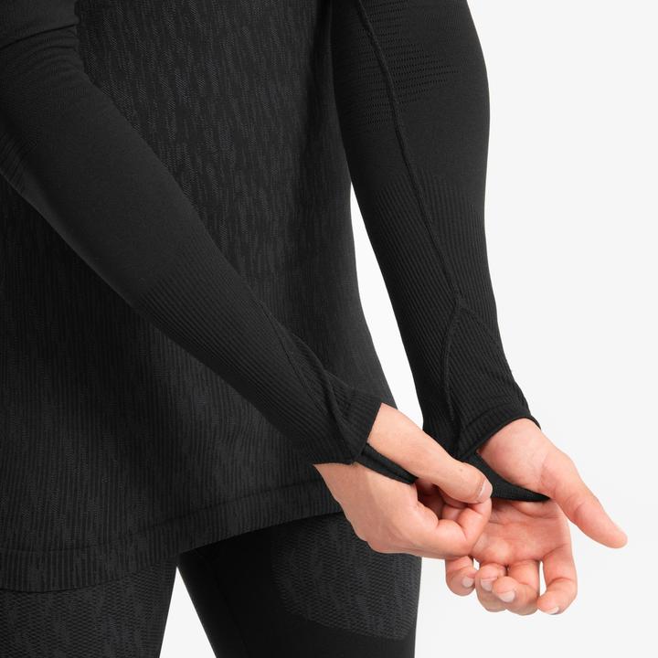 Immagine prodotto Kipsta Camicia funzionale a maniche lunghe da donna/uomo - Keepdry nero (M)