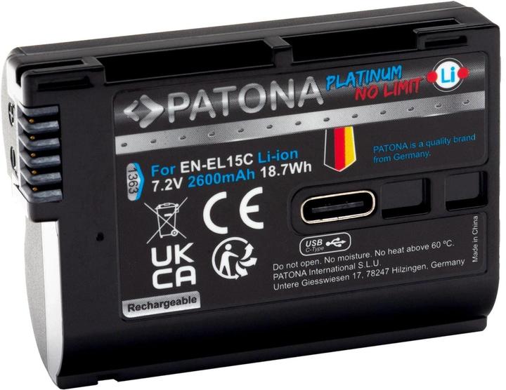 Patona Platinum Akku Nikon ENEL15C USB-C (Kamera Akku)