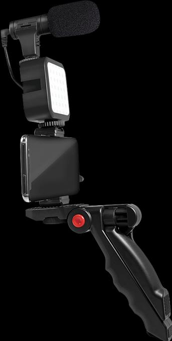 Immagine prodotto LogiLink Kit Vlogger con luce LED, microfono + treppiede, per smartphone da 4,77 pollici