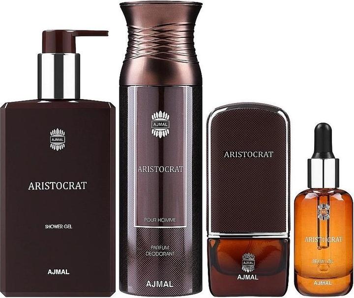 Immagine prodotto Ajmal Aristocrat Him - EDP 75 ml + deodorante 200 ml + olio per la barba 30 ml + 200 ml (Set profumo)