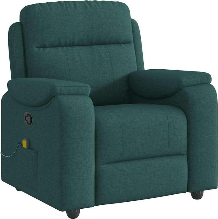 VidaXL Massagesessel Dunkelgrün Stoff Massage TV-Sessel